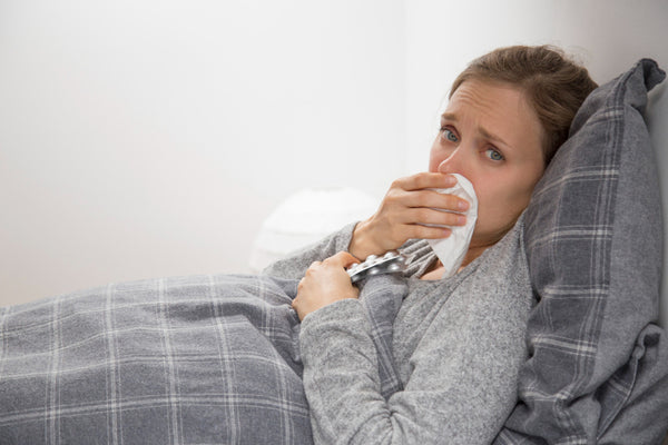 woman with cold and flu