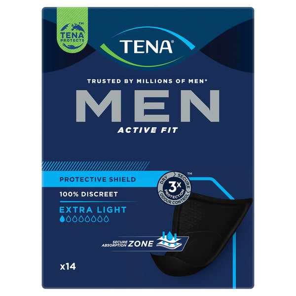 Tena Men Level 0 Active Fit Protective Shield Extra Light 14