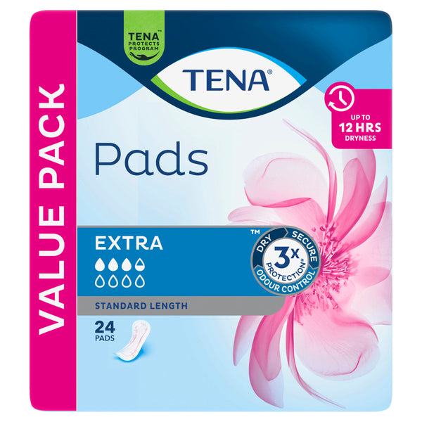 Tena Pads Extra Standard Length 24 Pads