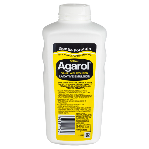 Agarol Laxative Liquid Vanilla 500ml