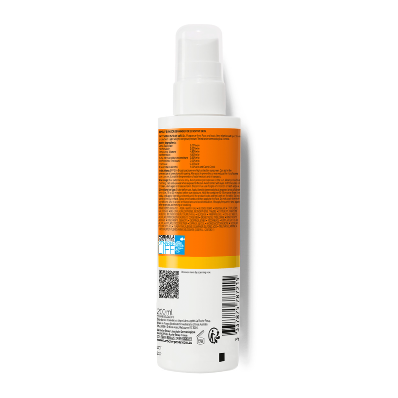 La Roche Posay Anthelios Invisible Spray Sunscreen SPF50+ 200ml