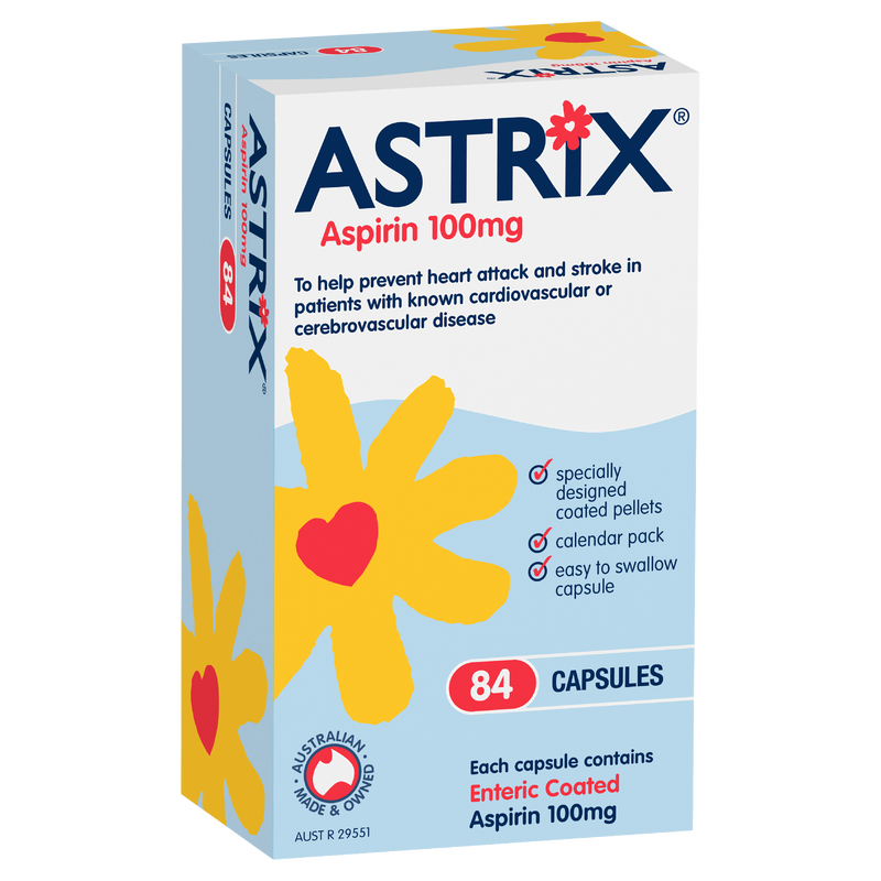Astrix Aspirin 100mg 84 Capsules