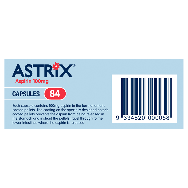 Astrix Aspirin 100mg 84 Capsules