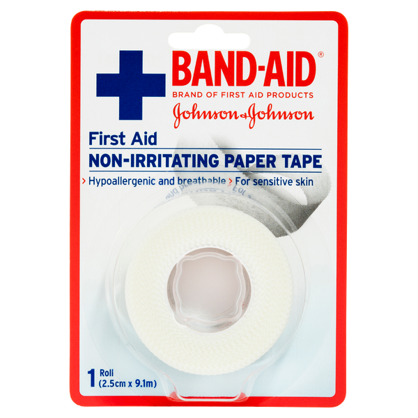 Band-Aid First Aid Non-Irritating Paper Tape 2.5cm x 9.1m 1