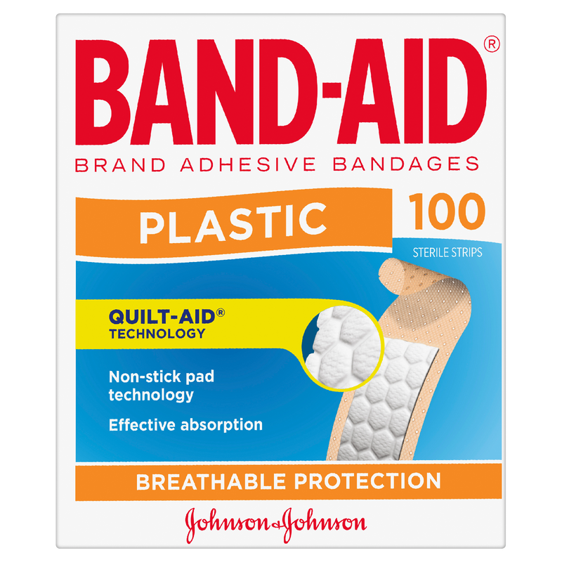 Band-Aid Plastic 100 Sterile Strips
