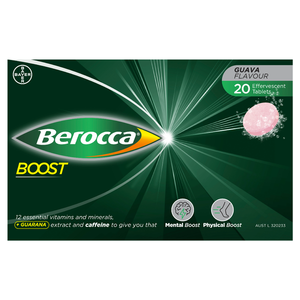 Berocca Boost Guava Flavour 20 Effervescent Tablets