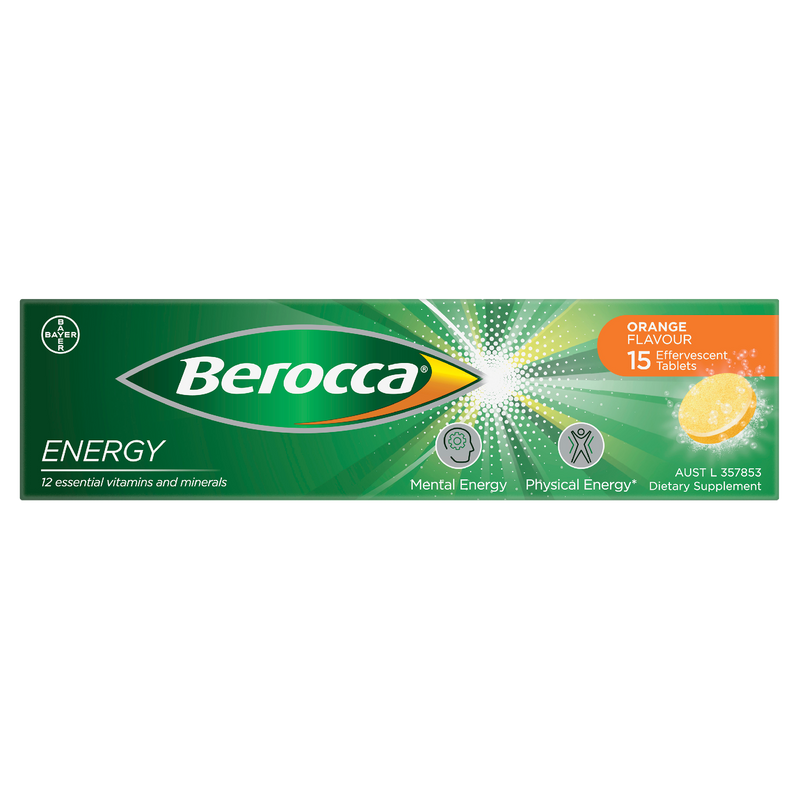 Berocca Energy Orange Flavour 15 Effervescent Tablets