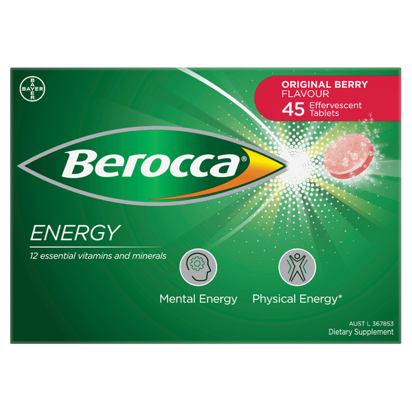 Berocca Energy Original Berry Flavour 45 Effervescent Tablets