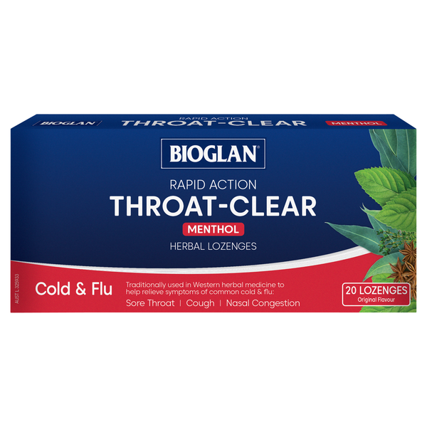 Bioglan Rapid Action Throat Clear Menthol 20 Lozenges
