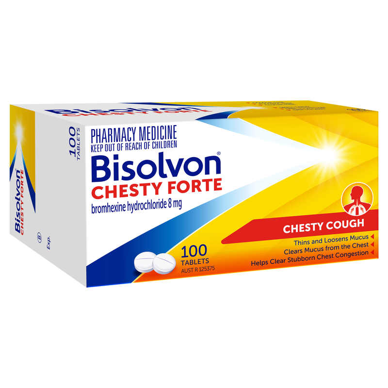 Bisolvon Chesty Forte Tablets 100 Tablets
