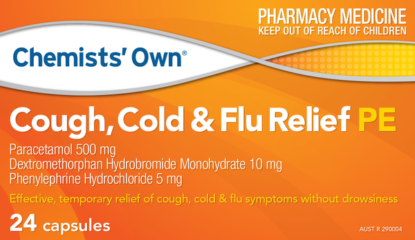 Chemist's Own Cough, Cold & Flu Relief PE 24 Capsules