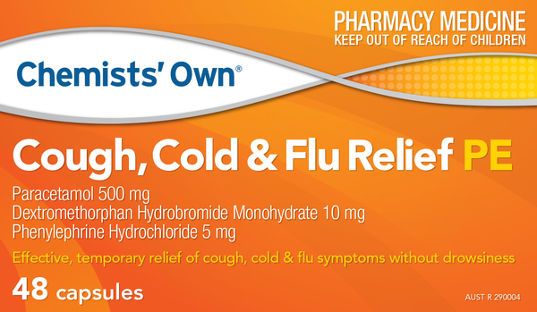 Chemist's Own Cough, Cold & Flu Relief PE Caps 48