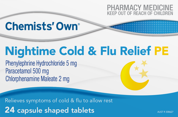 Chemist's Own Nightime Cold & Flu Relief PE 24 Tablets