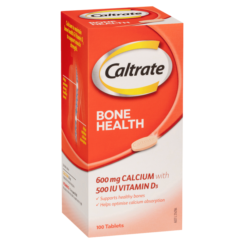 Caltrate 600 mg with 500IU Vitamin D 100 Tablets