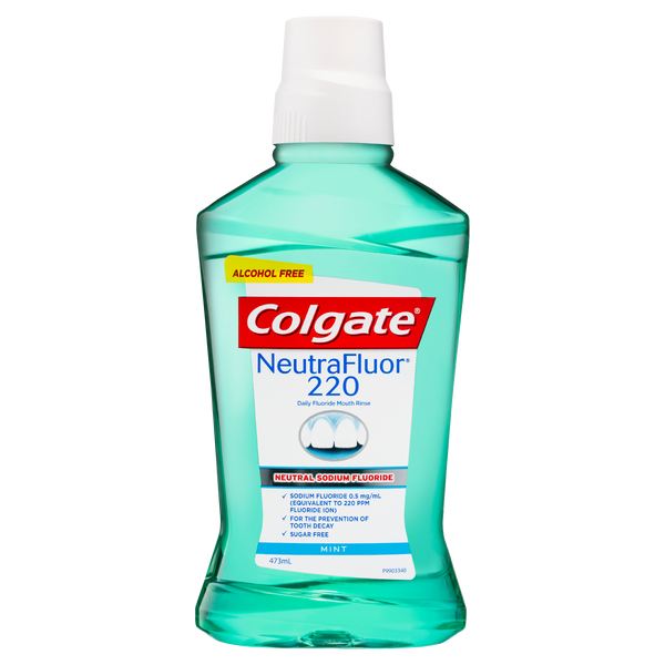 Colgate NeutraFluor 220 Daily Fluoride Mouthwash, 473mL, Alcohol Free, Mint