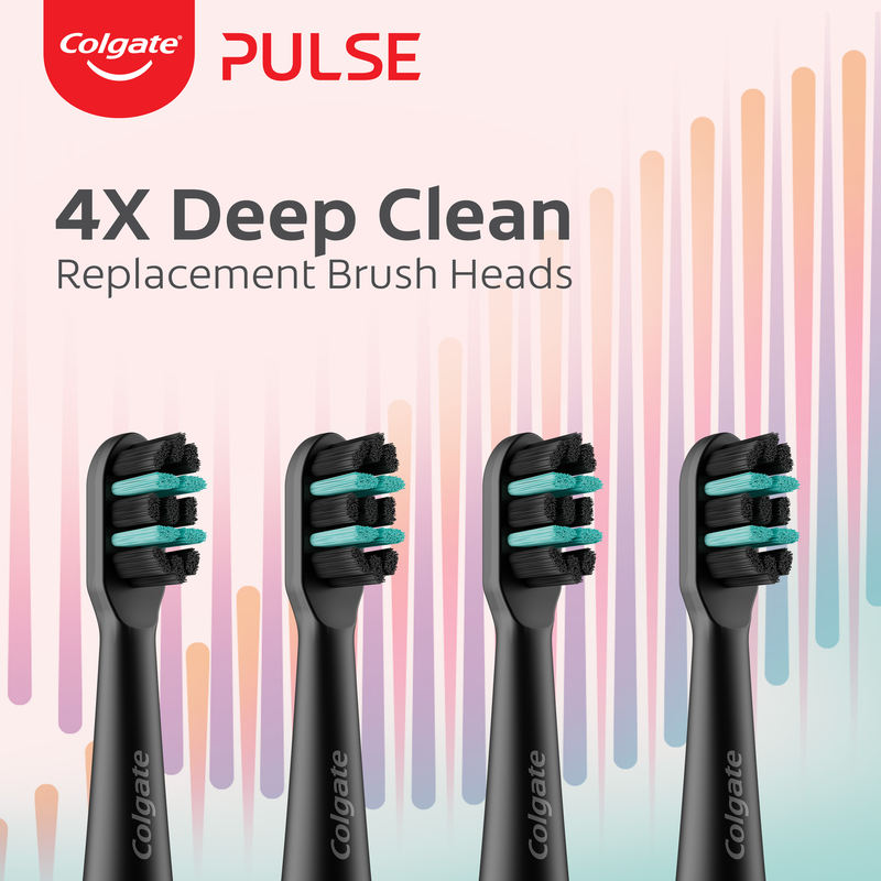 Colgate Pulse Deep Clean Electric Toothbrush Replacement Brush Head Refills 4 Pack