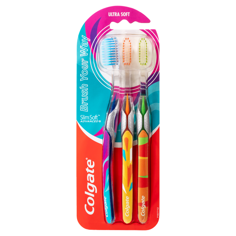 Colgate Slim Soft Advanced Toothbrush 3 Pack