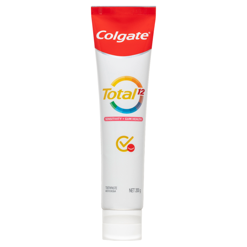 Colgate Total 12 Sensitivity and Gum Health Toothpaste 200g, Whole Mouth Health, Multi Benefit