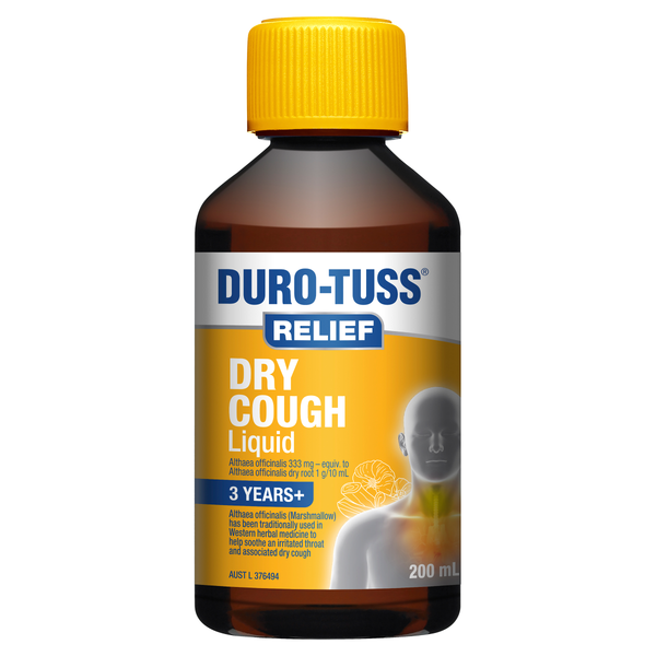 DURO-TUSS RELIEF Dry Cough Liquid 200mL - Blackberry & Vanilla Flavour