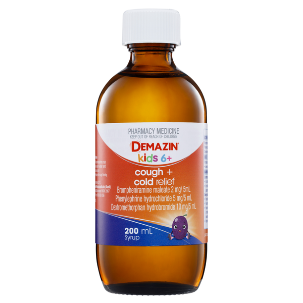 Demazin Kids 6+ Cough & Cold Relief Syrup 200mL