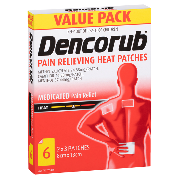 Dencorub Pain Relieving 6 Heat Patches