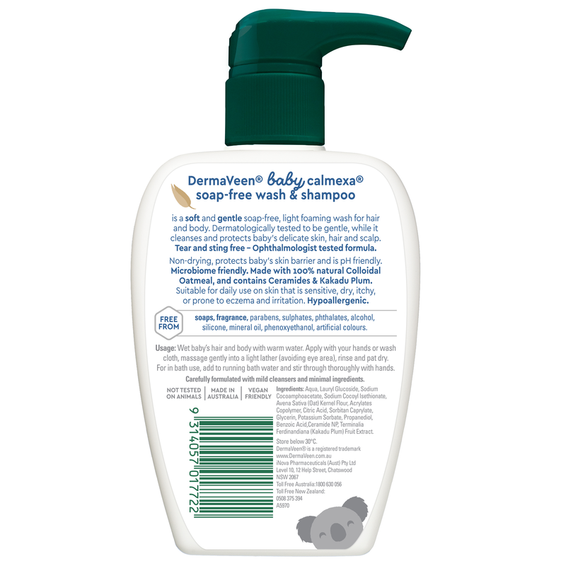 DermaVeen Baby Calmexa Soap Free Wash & Shampoo 250mL