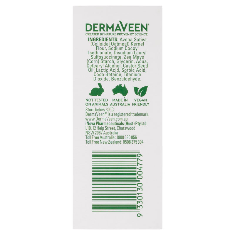 DermaVeen Daily Nourish Soap-Free Cleansing Bar for Dry & Sensitive Skin 115g