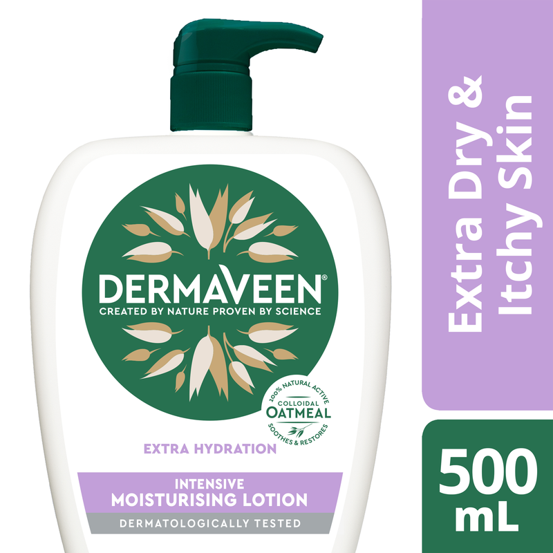 DermaVeen Extra Hydration Intensive Moisturising Lotion for Extra Dry, Itchy & Sensitive Skin 500mL