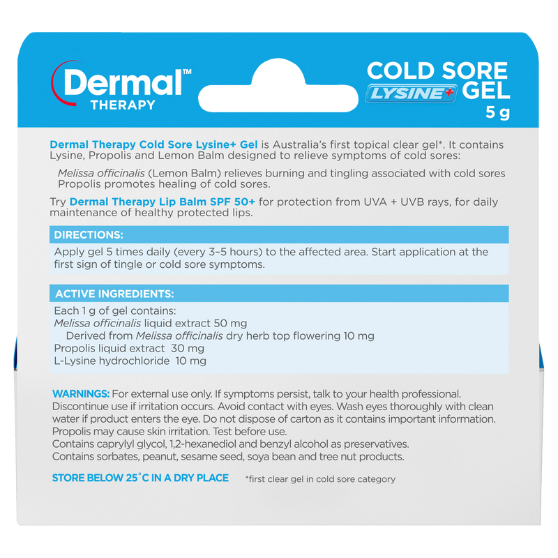 Dermal Therapy Cold Sore Lysine+ Gel
