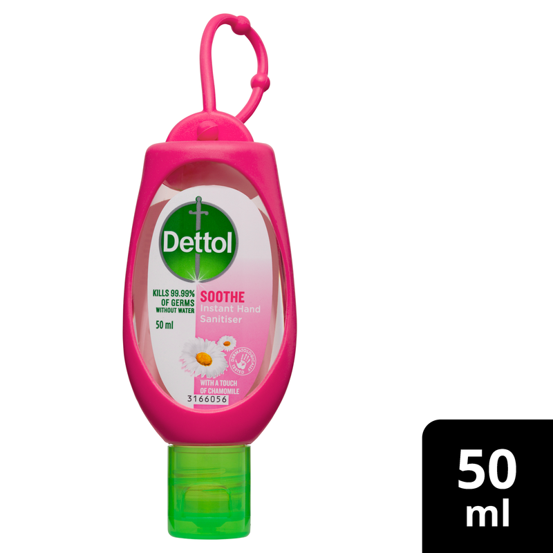 Dettol Healthy Touch Instant Hand Sanitiser Soothe with Chamomile Pink Clip 50ml