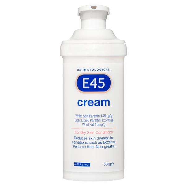 E45 Moisturising Cream for Dry Skin and Eczema 500g (Pump format)