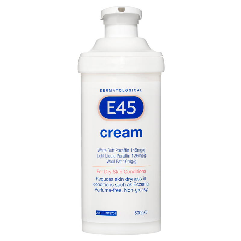 E45 Moisturising Cream for Dry Skin and Eczema 500g (Pump format)