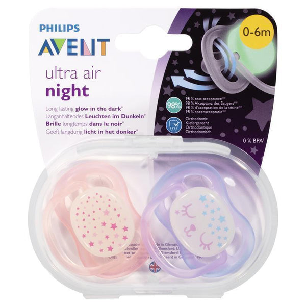 Avent Ultra Air Night Soother 0-6 Months 2 Pack