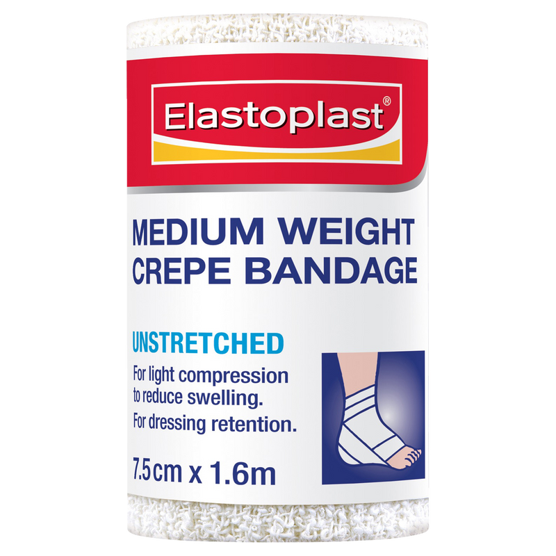 Elastoplast Medium Weight Crepe Bandage Unstretched 7.5cm x 1.6m