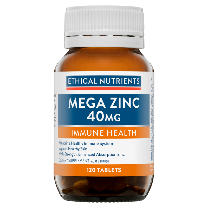Ethical Nutrients Mega Zinc 40mg 120 Tablets