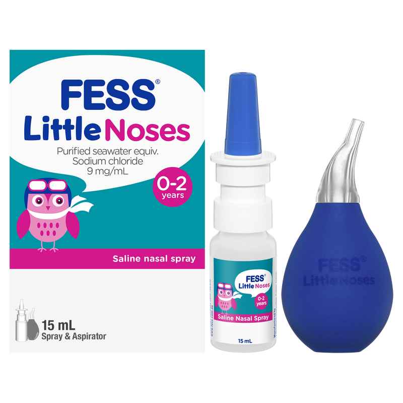 FESS Little Noses Saline Nasal Spray + Aspirator 15mL
