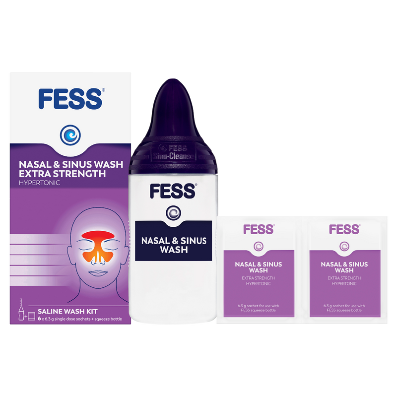Fess Nasal & Sinus Wash Extra Strength Saline Wash Kit 6x6.3g