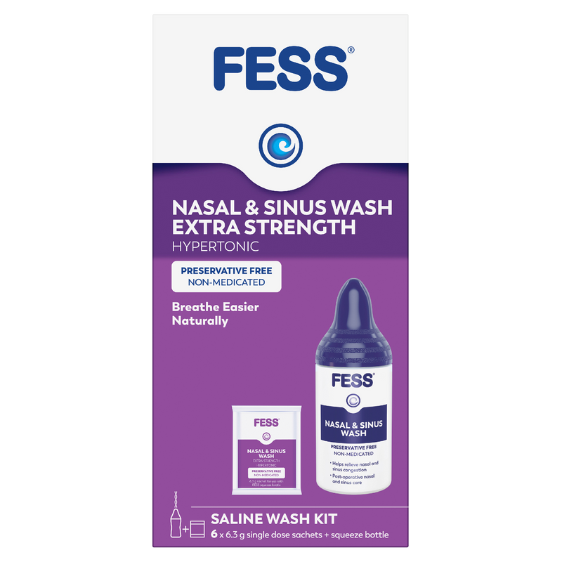 Fess Nasal & Sinus Wash Extra Strength Saline Wash Kit 6x6.3g