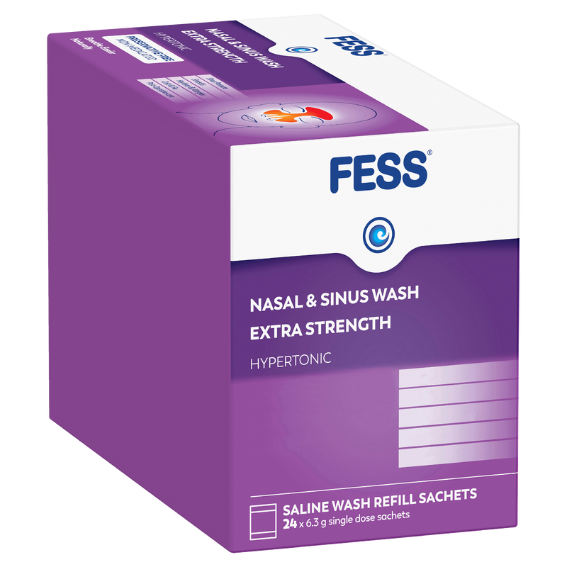 Fess Nasal & Sinus Wash Extra Strength Saline Wash Refill Sachets 24 x 6.3g