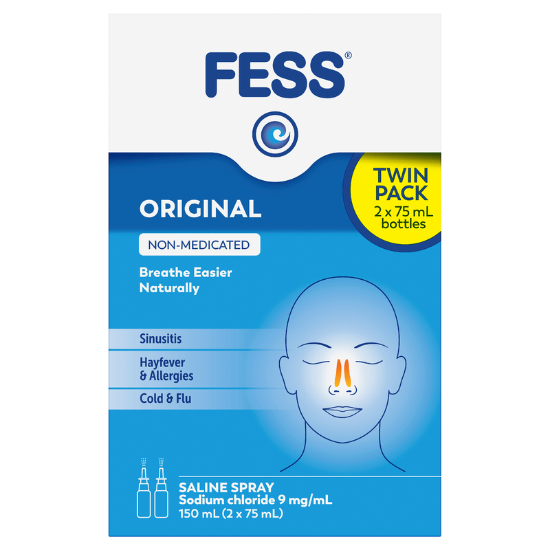 Fess Original Nasal Saline Spray 2 x 75ml