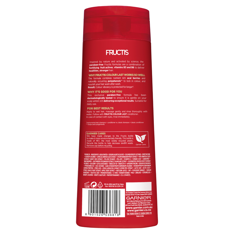 Garnier Fructis Colour Last Shampoo 315ml to Protect Coloured Hair