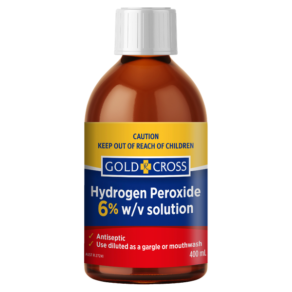 Gold Cross Hydrogen Peroxide 6% w/v Solution 400mL