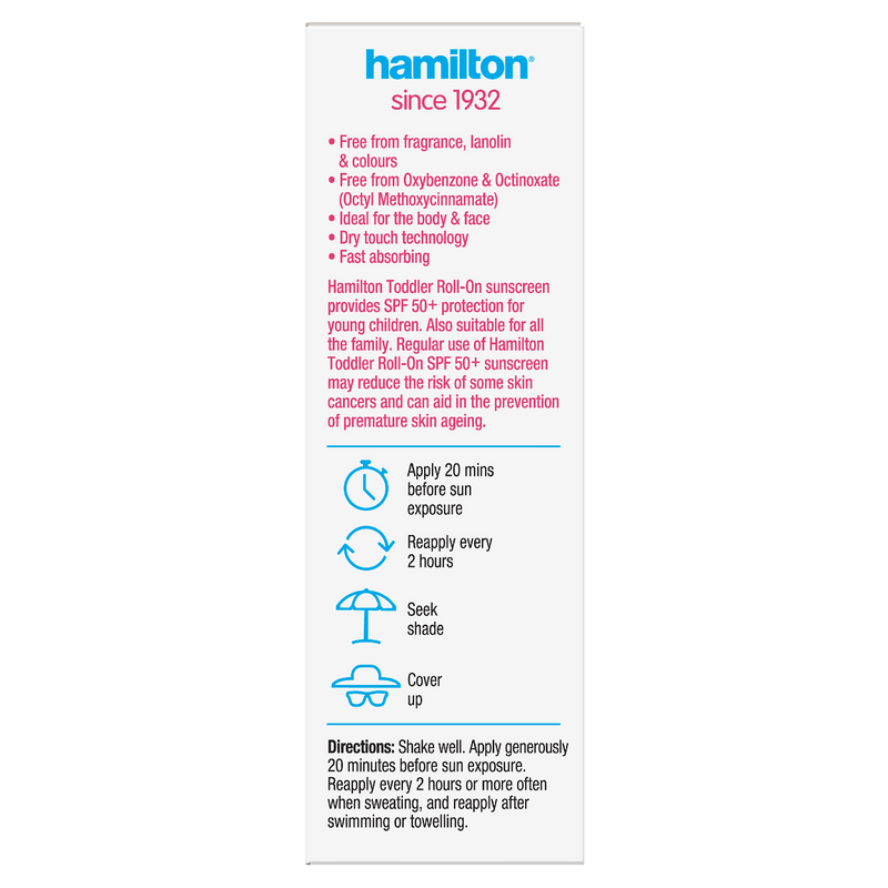 Hamilton Toddler Roll-On SPF 50+ 50mL