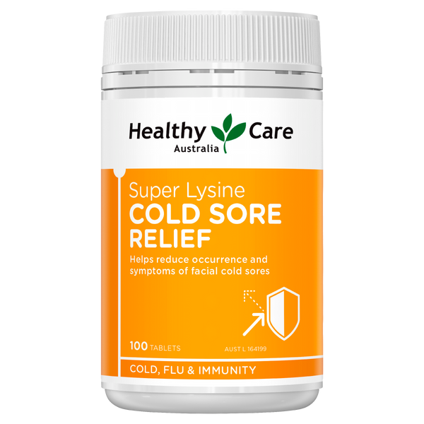 Healthy Care Super Lysine Cold Sore Relief 100 Tablets