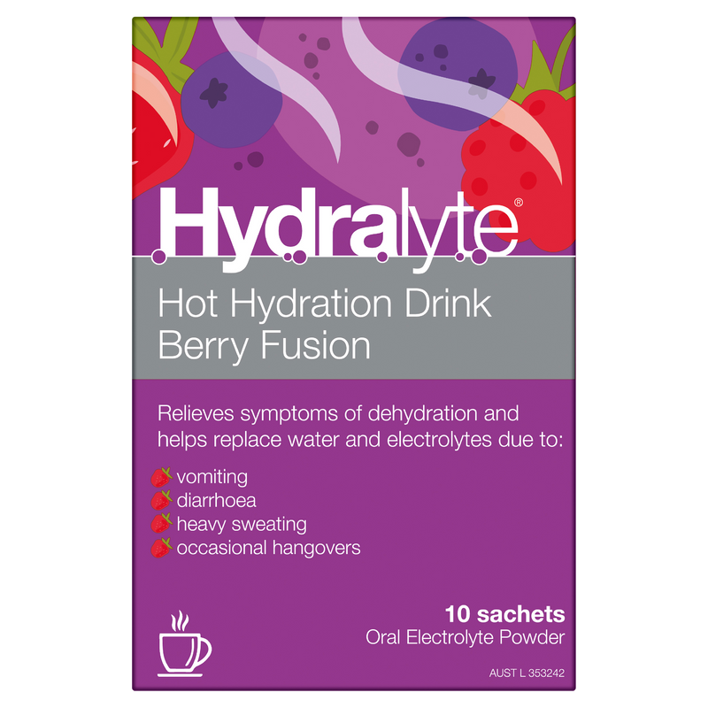 Hydralyte Berry Fusion Hot Hydration Electrolyte Powder 10 Pack