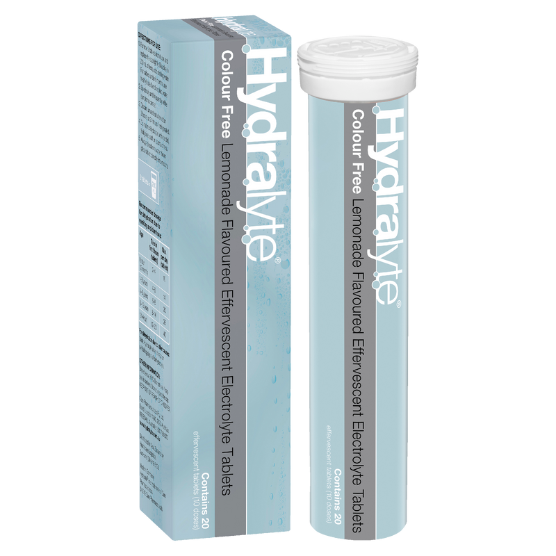 Hydralyte Effervescent Electrolyte Tablets Colour Free Lemonade Flavoured 20 Tablets