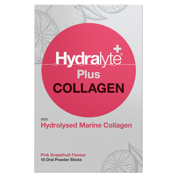 Hydralyte Plus Collagen Pink Grapefruit 10 Sticks