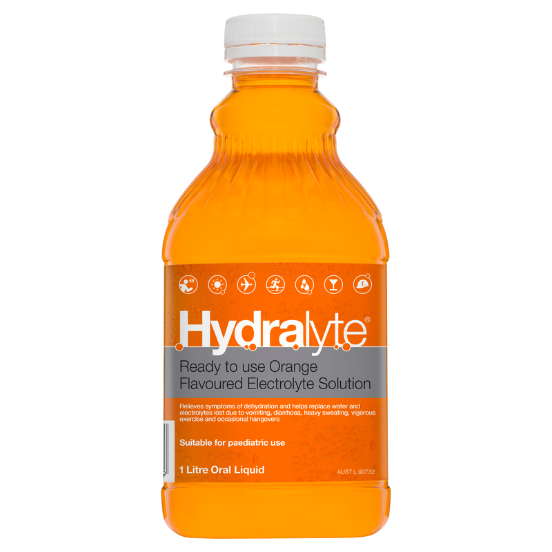 Hydralyte Ready to use Orange Flavoured Electrolyte Solution 1L