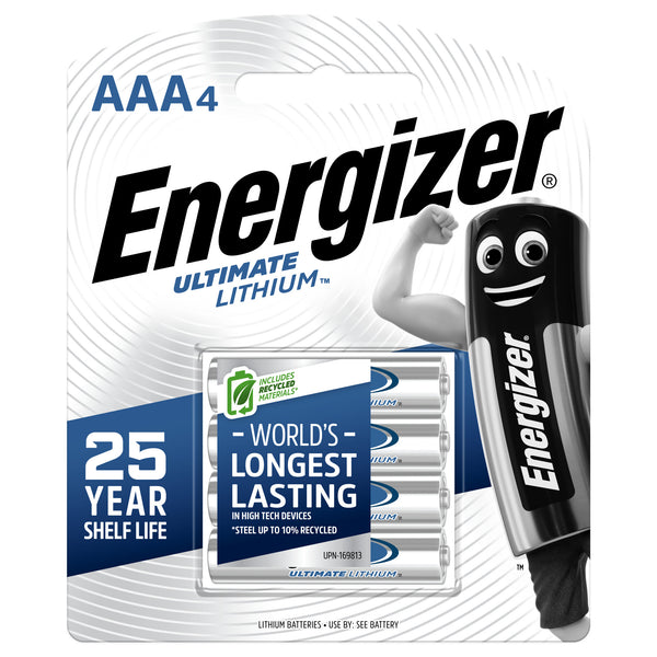 Energizer Ultimate Lithium Battery AAA 4 Pack