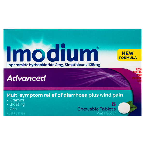 Imodium Advanced Diarrhoea 6 Tablets Mint Flavour